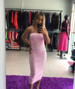 Vestido mídi drapeado