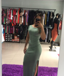 Vestido longo justinho Costa aberta