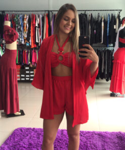 Trio com kimono encanto