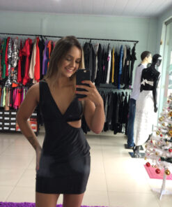 Vestido tubinho acetinado