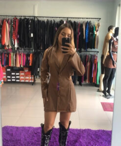 Vestido courino abertura manga