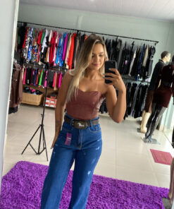 Calça jeans pantalona