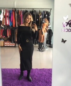 Vestido ribana ombro a ombro