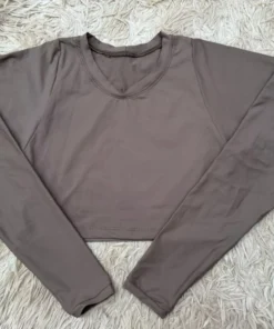 Croped manga longa compressão