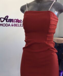 Vestido máfia alça de brilho (TERRACOTA)