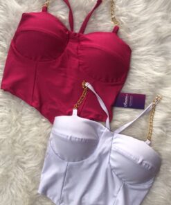 CROPED MEIA TAÇA ALÇA DE CORRENTE