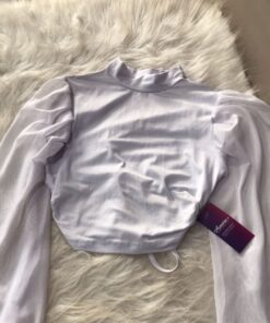 CROPED SUPLEX COM MANGA DE TULE