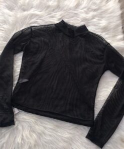 BLUSINHA DE TULE GOLA ALTA