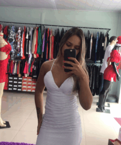 VESTIDO TUBINHO BRANCO ALCINHA