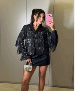 JAQUETA BOIADEIRA COM FRANJAS