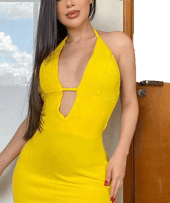 VESTIDO TUBINHO AMARELO