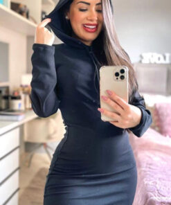 Vestido manga com capuz