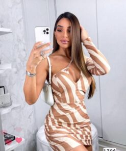 Vestido nula manga estampado