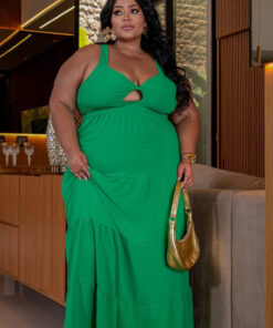 Vestido longo duna plus vermelho