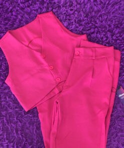 Conjunto colete croped + calça alfaiataria
